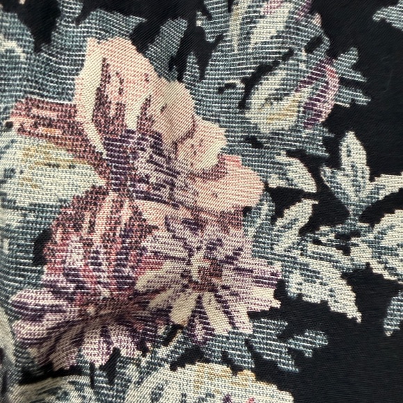 Vintage 90s Floral Midi Dress Union Made USA Size 8 Shoulder Pads - Picture 10 of 15